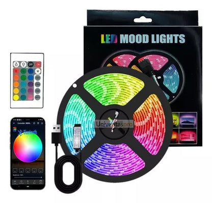 Cinta Led Multicolor Rgb Luz 5mts USB Con Control Y Adaptador + Envío Gratis